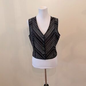 Striped Black and Gray Women's Vest